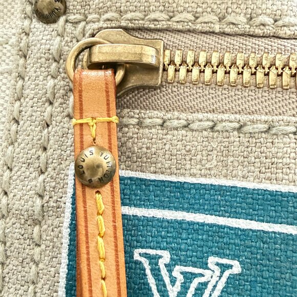 $2695 Authentic LOUIS VUITTON Paris Made in FRANCE VI0095 White Canvas Tote Bag - Picture 10 of 16